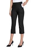 Willit Women's Capri Pants Dress Yoga Capri Stretch Business Work Casual Capris Straight Leg Office Pants 21" Black XL