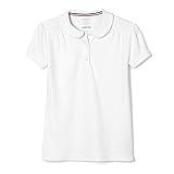 French Toast girls Short Sleeve Peter Pan Collar School Uniform Polo Shirt, White, 10 12 US