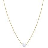 Amazon Essentials 14K Gold Plated Freshwater cultured Pearl Pendant Necklace 16", Yellow Gold