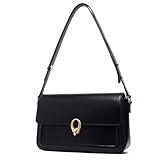 LAFESTIN Split Leather Shoulder Bags For Women with Adjustable Strap, Trendy Crossbody Purses For Women, Designer Inspire Handbags, Black