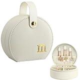 COLLECTIVE HOME - Travel Jewelry Case, Elegant Half-Moon Design with Gold Monogram, Detachable Handle, Personalized Accessory Organizer, Gift for Fashion-Forward Women and Teens (m)