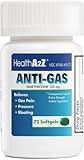 HealthA2Z® Gas Relief Simethicone | 125mg | Relieves from Stomach Discomfort and Gas | Anti Flatulence | Relieves Gas Fast and Bloating (72 Counts (Pack of 1))