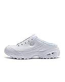 Skechers womens D'lites Bright Sky Fashion Sneaker, White/Silver, 10 Wide US