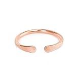 Smooth Hammered 14K Gold Horseshoe Ring, Handmade Cuff Ring for Knuckle or Midi Wear by Lotus Stone Jewelry (rose-gold, 7)