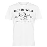 True Religion Men's Short Sleeve Metallic Buddha Tee, Optic White, X-Large