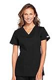Cherokee womens V-neck Top Medical Scrubs, Black, XX-Large Plus