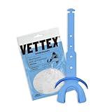 Vettex Double-Guard Adult-Size Mouthguard with Lip Protection, Adjustable Strap & Airflow (10 Mouth Guards, Columbia Blue 25CB) - High School and College Football & Contact Sports - Safe for Braces