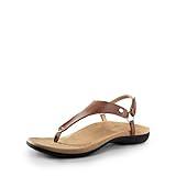 DREAM PAIRS Women's Flat Sandals Arch Support Orthopedic Comfortable Soft Cushion Summer T-Strap Walking Thong Sandals,Size 11,Brown,SDFS2407W