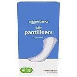 Amazon Basics Daily Pantiliner, Long Length, Pads for Women, Unscented, 40 Count (Previously Solimo)