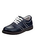 Josmo Kids Girls Oxfords Saddle Uniform School Leather Shoes, Navy, 10 US Unisex Toddler