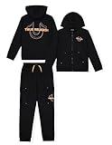 True Religion Boys Sweatshirts and Sweatpants for Kids 2 Piece Clothing Set Fleece Hoodie and Jogger Pants (US, Numeric, 12, Regular, Black)