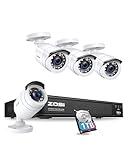ZOSI H.265+ Full 1080p Home Security Camera System Outdoor Indoor, 5MP-Lite CCTV DVR 8 Channel with AI Human Vehicle Detection, 4 x 1080p Weatherproof Surveillance Camera, 80ft Night Vision, 1TB HDD