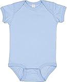RABBIT SKINS Baby Soft Fine Jersey Short Sleeve Bodysuit (4424) Light Blue, 18M