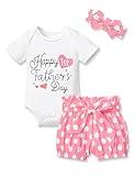 TyeSmo My First Fathers Day Baby Girl Outfit Fathers Day Outfit for Baby Girl Happy First Fathers Day Baby Girl Outfit 1st Fathers Day Outfit Baby Girl 0-3 Months