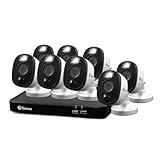 Swann Home/Business Wired DVR, 1080p Full HD Security Camera System, 8 Channels, 8 Cameras Indoor/Outdoor, 1TB HDD Storage, Color Night Vision, Sensor Spotlights, 24/7 Recording