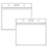 Extra Thick Horizontal ID Card Name Tag Badge Holder with Waterproof Type Resealable Zip (Holders, 6Packs) 3.74x2.36 Inches