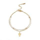 EUEAVAN Psi Symbol Bracelet for Women Greek Alphabet Bracelet Psychology Psychiatry Pendant Medical Sign Jewelry Psychotherapist Psychologist Gift (gold)