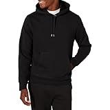 Amazon Essentials Men's Pullover Sweatshirt Hoodie, Big & Tall Options Available, Black Heather, Large