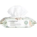 The Honest Company Clean Conscious Multi-Use Wipes | Hypoallergenic + Unscented for Sensitive Skin | Over 99% Water, Compostable, Plant Based, Baby Wipes | Geo Mood, 60 Count