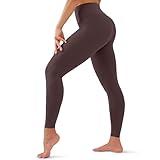 YUDSUD High Waisted Leggings for Women - Tummy Control Yoga Pants for Workout Running Athletic Women's Leggings Plus Size Dark Brown