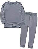 Vaenait Kids Toddler Long Sleeve Modal Sleepwear Pajamas 2pcs Set Modal Grey S