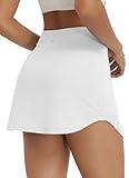 baleaf Womens Tennis Skirt Golf Skorts for Woman High Waisted with Shorts Pockets Athletic Running White L