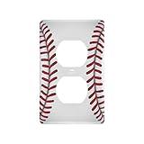 Glaphy Baseball Sport White Wall Plate, Duplex Outlet Covers Switch Plate, Light Switch Plates Cover for Home Bedroom Decor