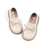 ohsofy Girls Penny Loafers Flats Casual Toddler School Uniform Oxford Comfort Non-Slip Sole Wedding Party Bowknot Dress Shoes