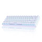 abucow 60% Mechanical Keyboard with Blue Backlight 68-Key Gaming Keyboard White Keycaps - Red Switches for a Premium Typing and Gaming Experience PC Mac (White)