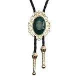 GelConnie Green Bolo Tie - Cowboy Western Vintage American Pulp Fiction Mens Bohemian Totem