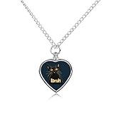 Meme Saying Cat Bruh Dog Ashes Necklace Heart Pendant Pet Urn Memorials & Funerary Necklaces Alloy Keepsake Gifts