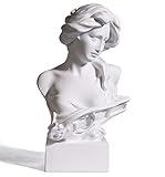 YUEOECOR 11.5Inch Greek Statue of Musical Goddess, Classic Roman Head Bust Greek Mythology Sculpture Living Room Home Art Décor