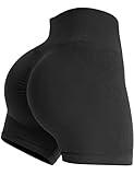 Black Gym Shorts Women Seamless Scrunch Butt Booty Lifting Workout Shorts High-Waisted Stretchy Yoga Leggings Athletic Shorts Pants for Squat Proof Contour Fitness Muscle Sport Biker Active Large