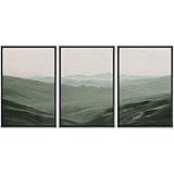 SIGNWIN Framed Canvas Print Wall Art Set Rolling Green Mountain Hill Environment Nature Wilderness Photography Modern Art Chic Landscape for Living Room, Bedroom, Office - 24"x36"x3 Black