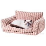 Hollypet Cat Bed Fluffy Plush Mutifuctional Double-Layer Soft Pet Couch Orthopedic Sofa Nest Beds for Small Cats and Dogs (25x20x13 inch)