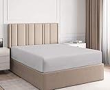 Saferay Green Premium Hotel Quality 800 Thread Count 100% Organic Cotton 1 Fitted Sheet Only, Soft Wrinkle Free Sheet Extra Deep Pockets Fits 12" to 16 Inch Mattress - Long - Staple (Silver, Queen)