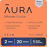 Aura Ultimate Online Safety Suite | Internet Security & Identity Protection Software | Antivirus, VPN, Password Manager, Dark Web Monitoring | Couple Plan, 1 Month Prepaid Subscription [PC/Mac Online Code]