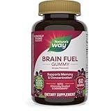 Nature's Way Brain Fuel, Supports Memory and Concentration*, Clinically Studied Cognigrape®, 60 Gummies, Grape Flavored