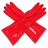 CLISPEED 2pairs Non-slip Kitchen Cleaning Gloves Thickened Dishwashing Gloves for Home Use Red Durable and Comfortable for Household Tasks and Pet Care