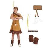 fun shack Girls Native American Costume Childrens Brown Fringed Indian Dress Outfit - X-Large