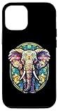 iPhone 12/12 Pro Elephant Wildlife Geometric Zoology Stained Glass Case