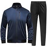 GYMELITE Men's Athletic Full Zip Tracksuit Set Fashion Workout Sweatsuit Track Long Sleeve Jackets and Pants 2 Piece Outfit(NY S)