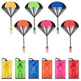 6 Pcs Parachute Toy, Tangle Free Ourdoor Parachute Toys for Kids, 6 Flying Throwing Toys, Indoor & Outdoors