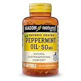 MASON NATURAL Peppermint Oil 50 mg Enteric Coated - Natural Gastrointestinal Comfort, Supports a Healthy Gut, Bowel Soothing Dietary Supplement, 90 Softgels.