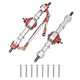 ShareGoo Metal Front & Rear Axle Assembly Set Bridge Shaft Steering Cup Rod Complete Set Compatible with MN Model D90 D91 D96 D99S MN90 MN96 MN99 MN99S FJ45 1/12 RC Car Upgrade Parts (Silver)