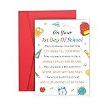 1st Day of School Card, First Day of School Sign Back to School Gifts for Students, Cute Back to School Supplies Aesthetic, Preschool Kindergarten Off to College Gifts for Teen Girls Boys Friends