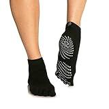 Gaiam 05-52204 Grippy Yoga Socks, Black/Grey, Medium/Large