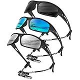 QALLY Polarized-Sunglasses-Men Sports Mens-Sunglasses: Sun-Glasses with UV400 Protection for Driving Golf Fishing Running