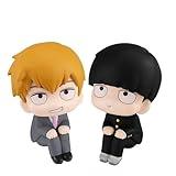 QAHEART 2PCS Mob Figure Reigen Arataka Look Up Figure, 11cm Kageyama Shigeo Action Figure Model Statue Cake Topper Decoration Handmade Collectible Gifts for Fans