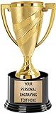 Crown Awards Gold Cup Trophies with Custom Engraving, 7.25" Personalized Gold Swirl Cup Achievement Trophy On Deluxe Round Base 1 Pack